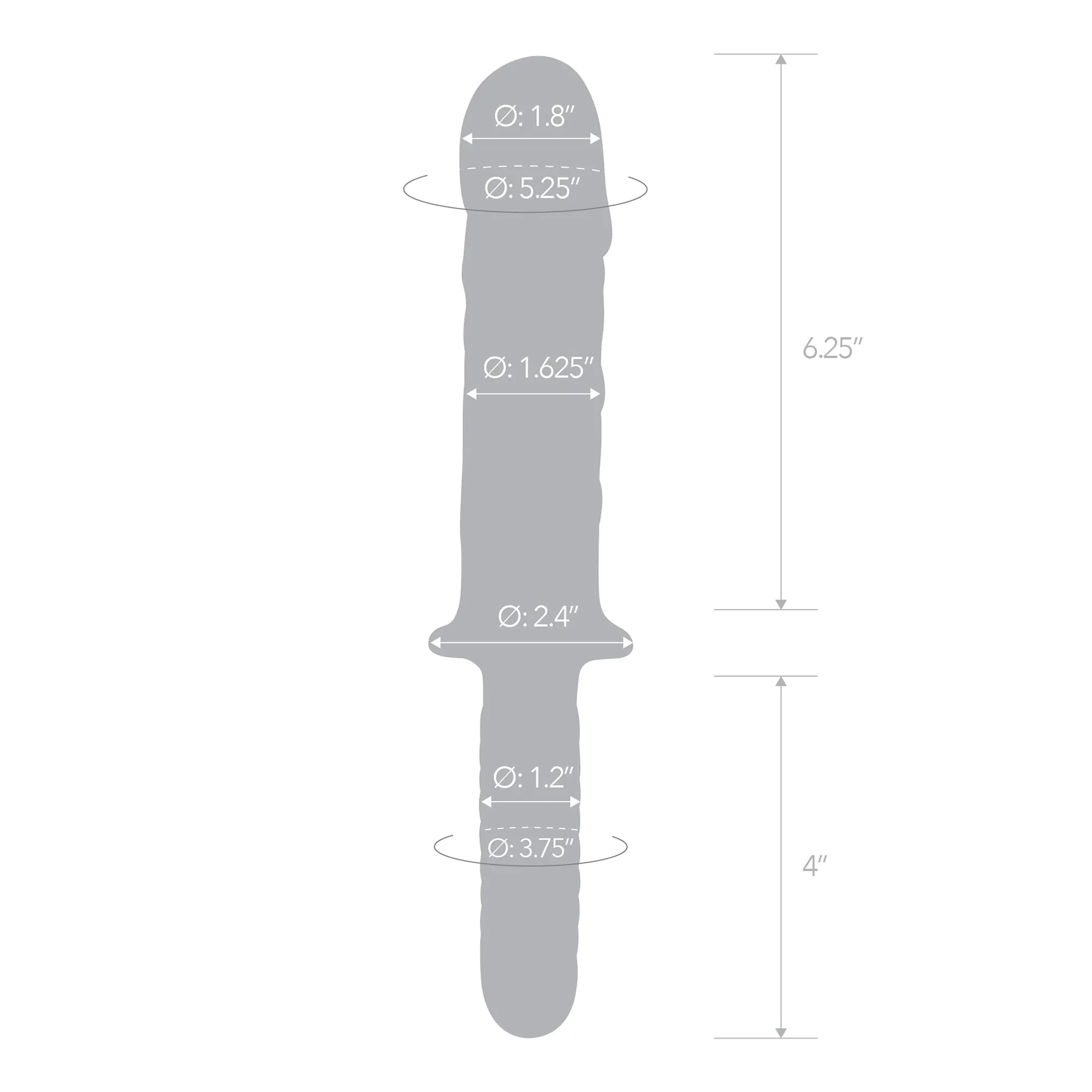 11" Girthy Cock Double Ended With Handle