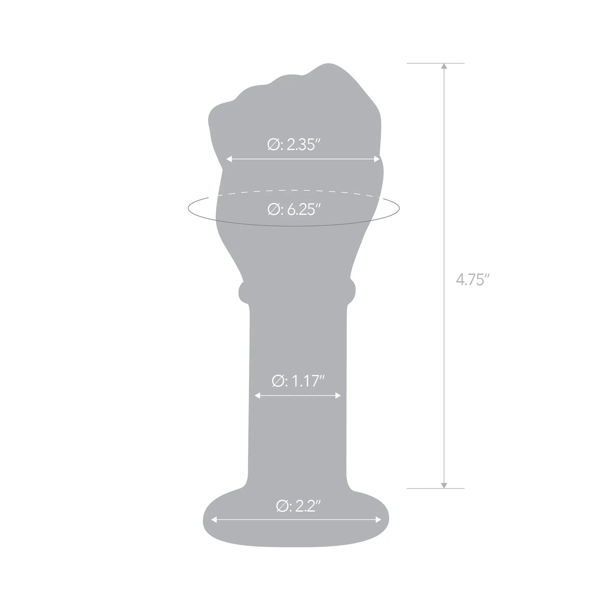 5" Glass Fist Butt Plug