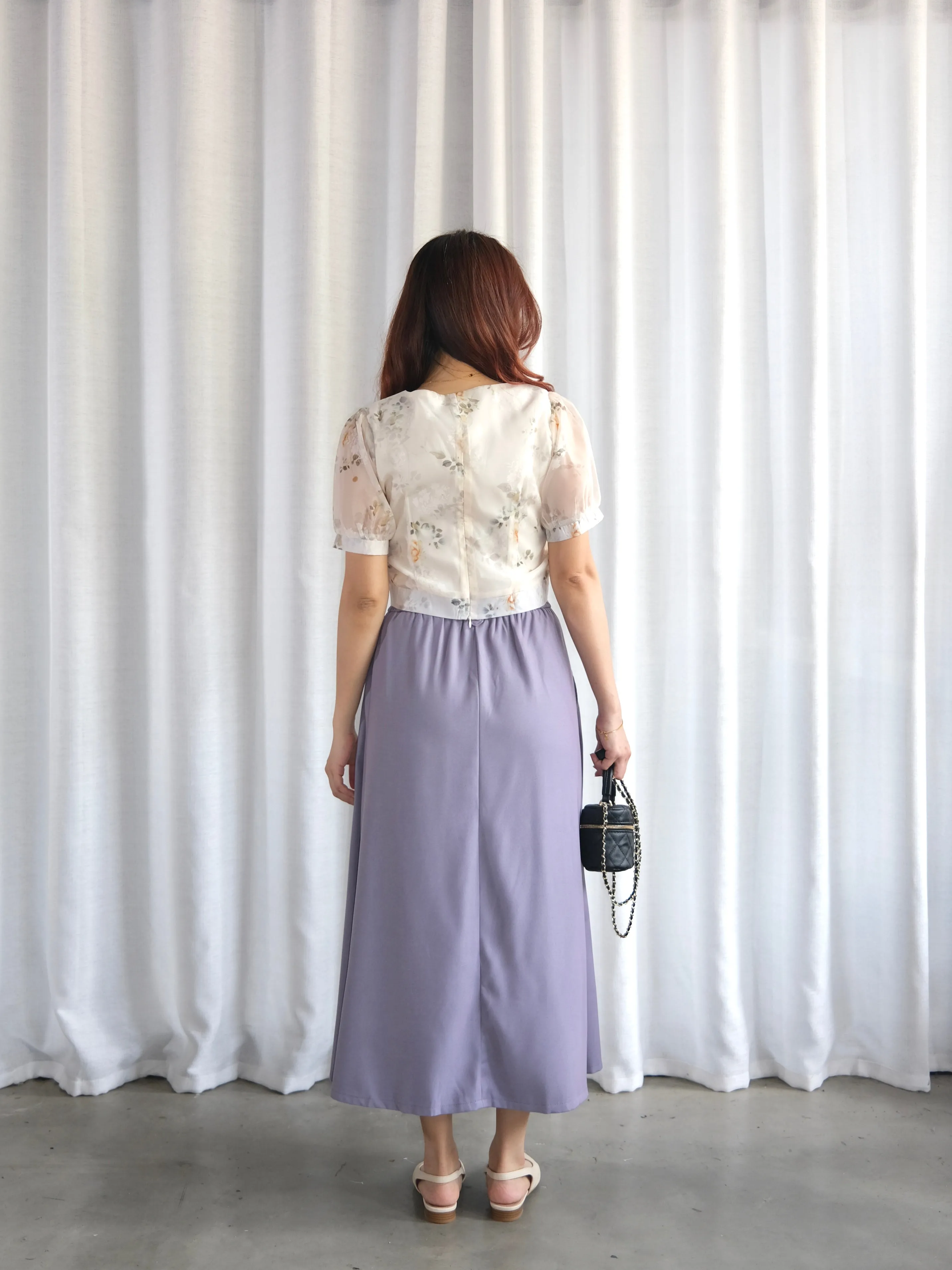 ACEWIN Front Inverted Pleated Maxi Skirt (Size S-M) 601306