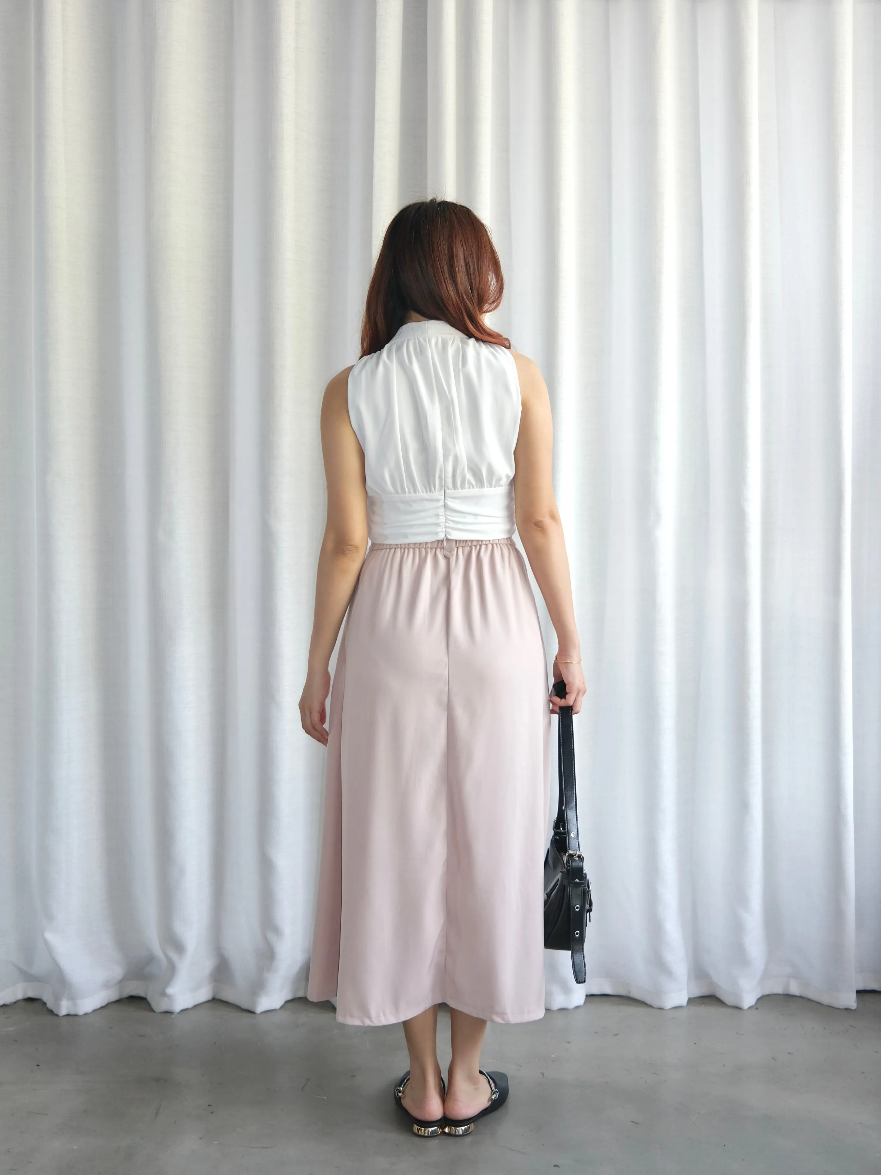 ACEWIN Front Inverted Pleated Maxi Skirt (Size S-M) 601306