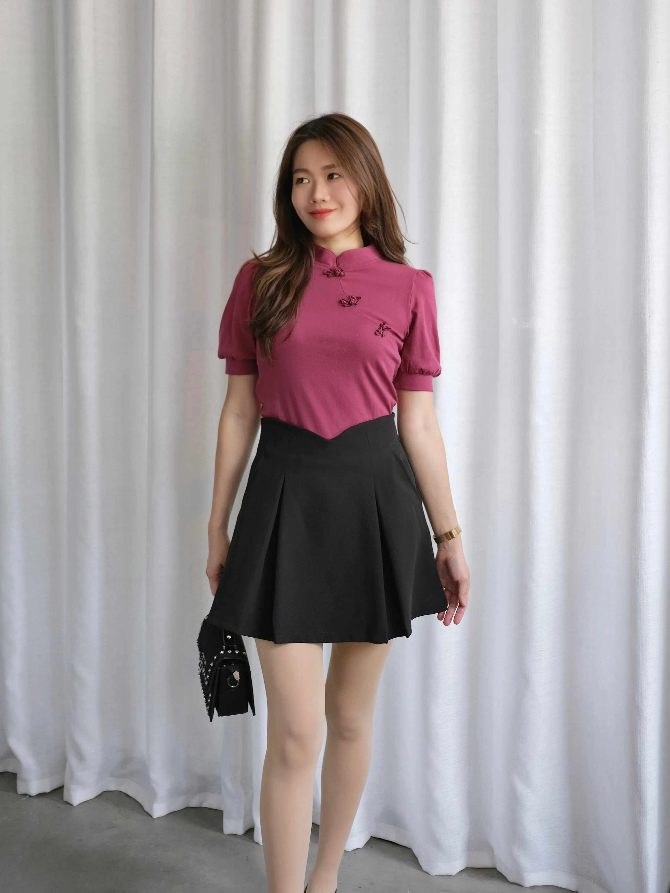 ACEWIN Inverted Pleated Short Skirt (Size S-XL) 601293