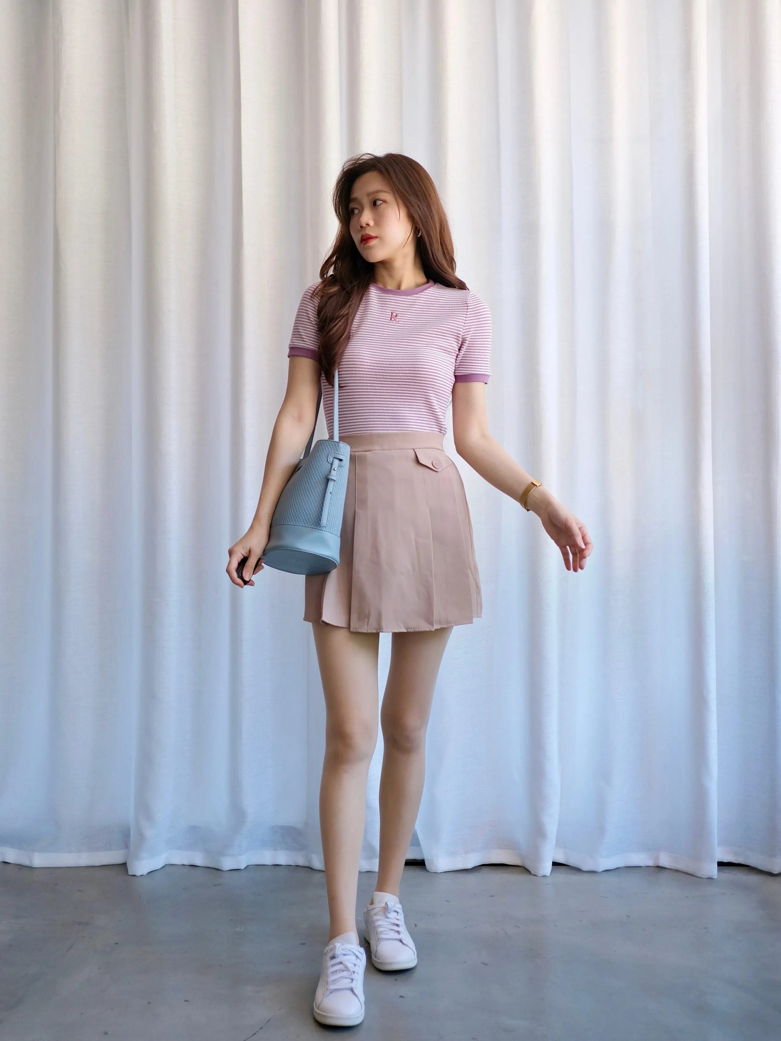 ACEWIN Pleated Short Skirt (Free Size) 601277