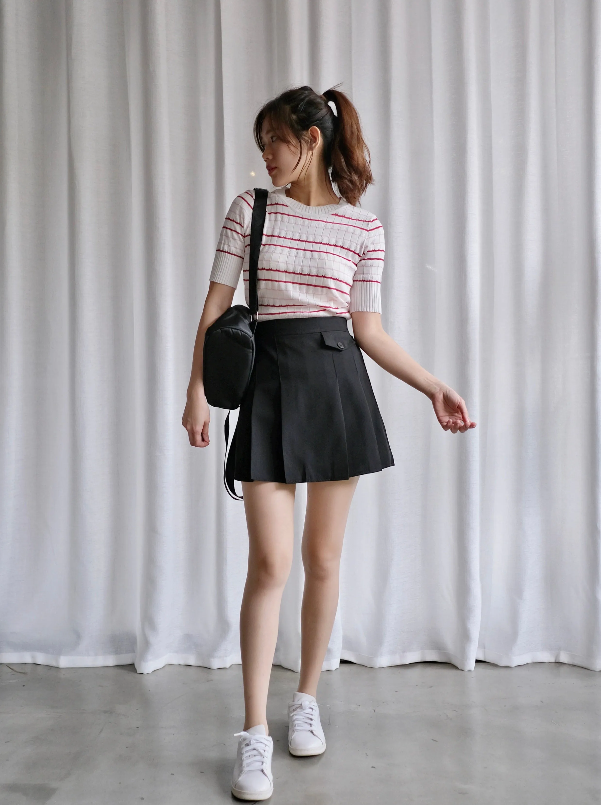 ACEWIN Pleated Short Skirt (Free Size) 601277