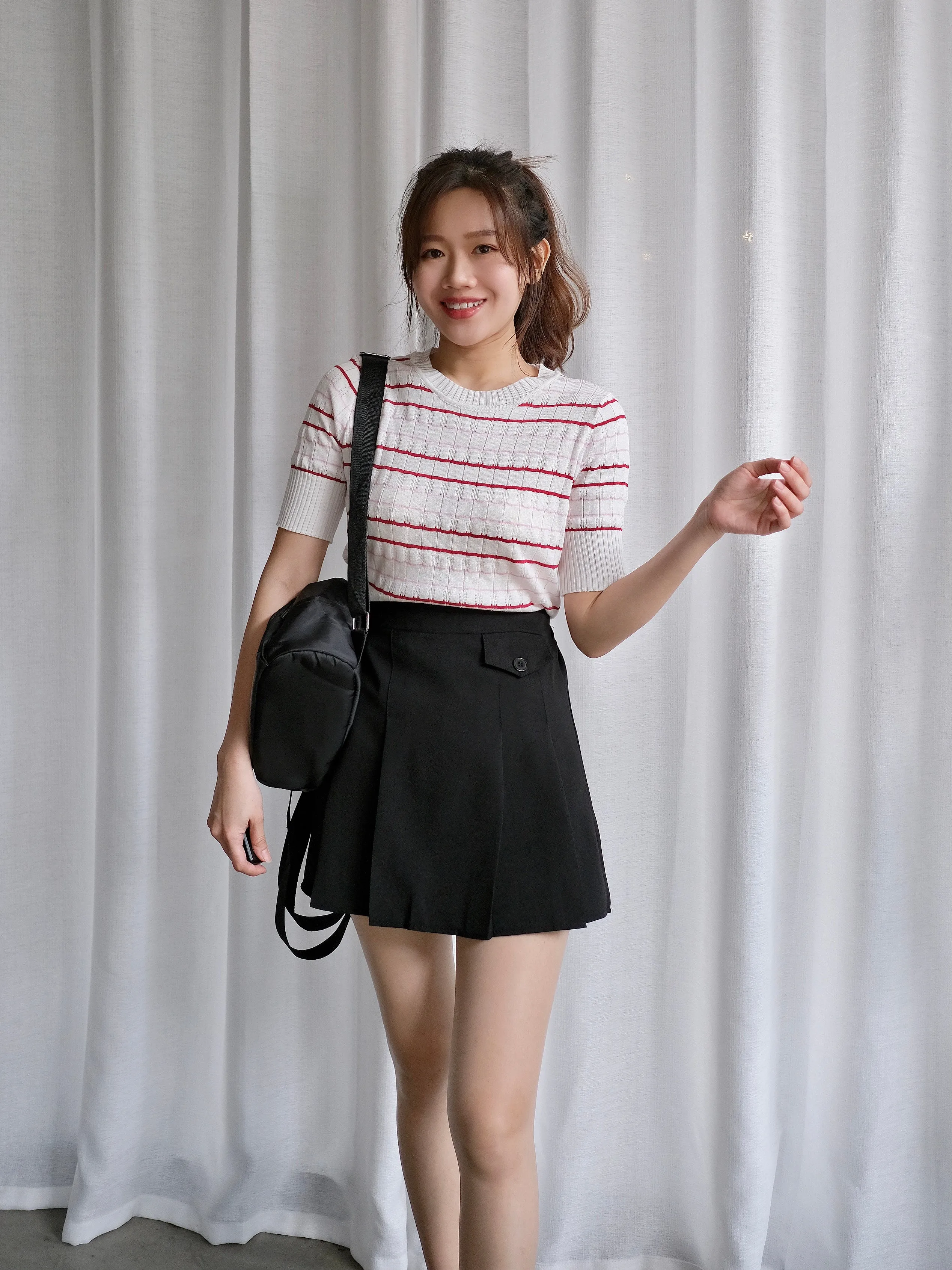 ACEWIN Pleated Short Skirt (Free Size) 601277