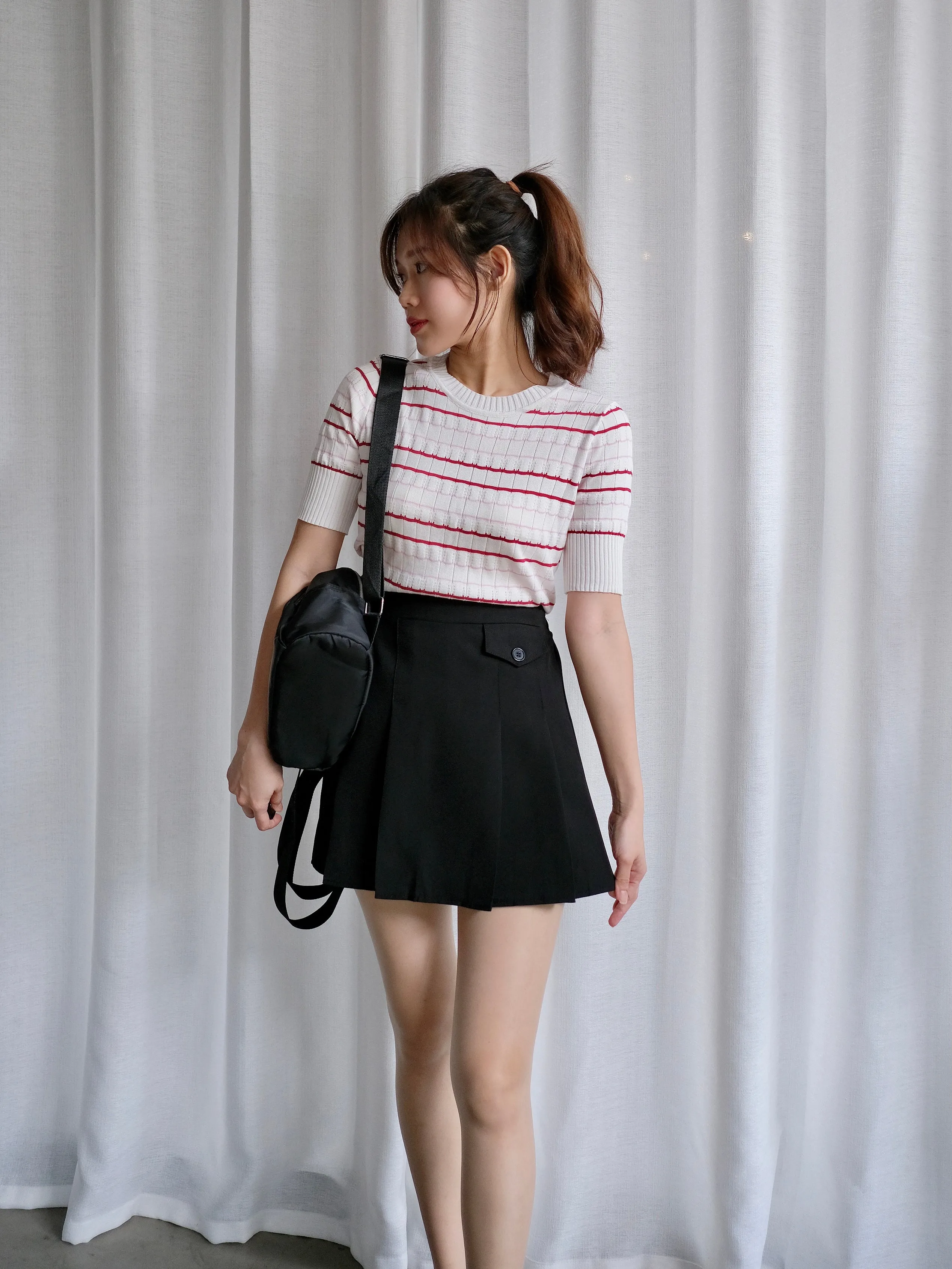 ACEWIN Pleated Short Skirt (Free Size) 601277