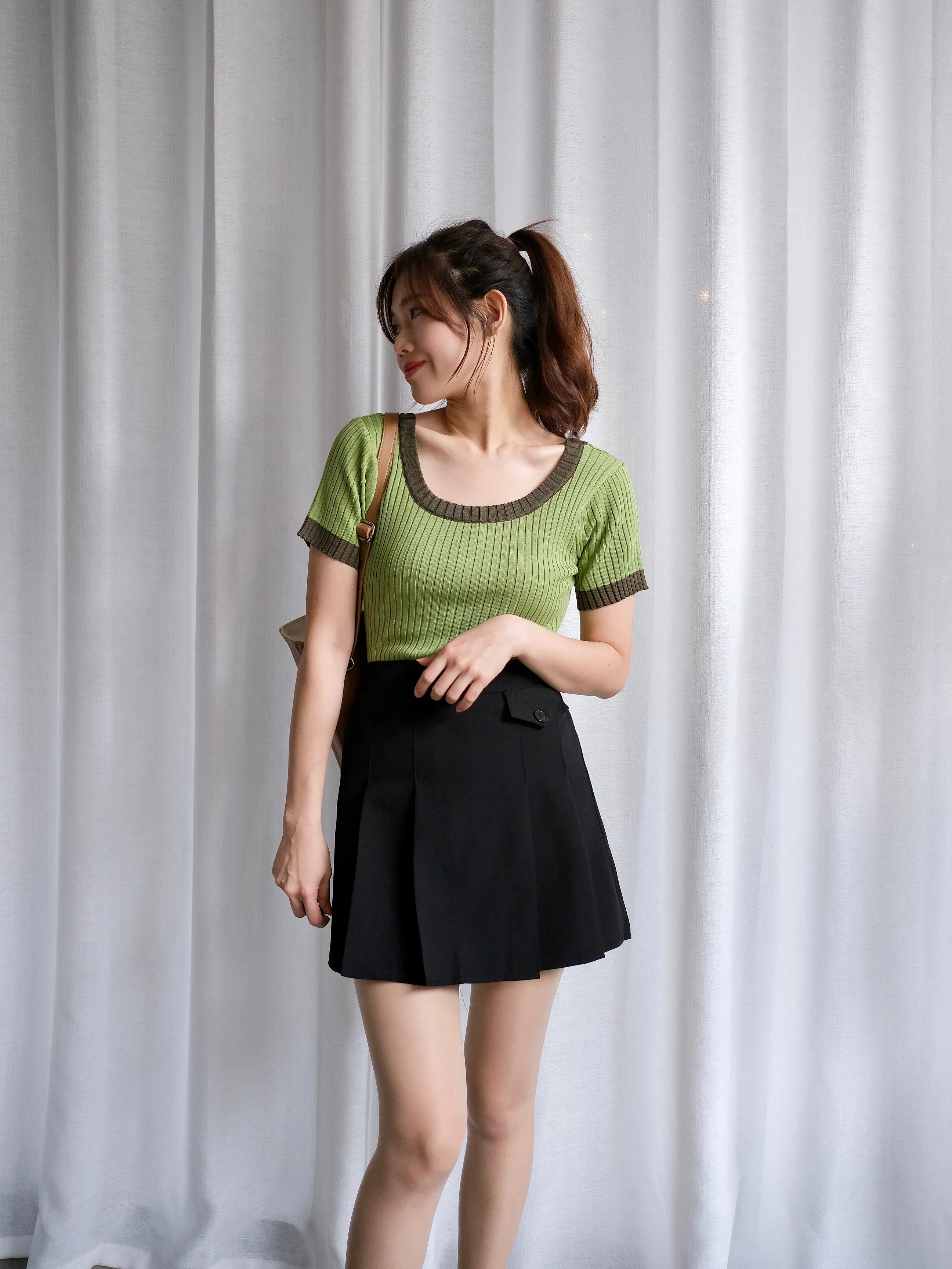 ACEWIN Pleated Short Skirt (Free Size) 601277