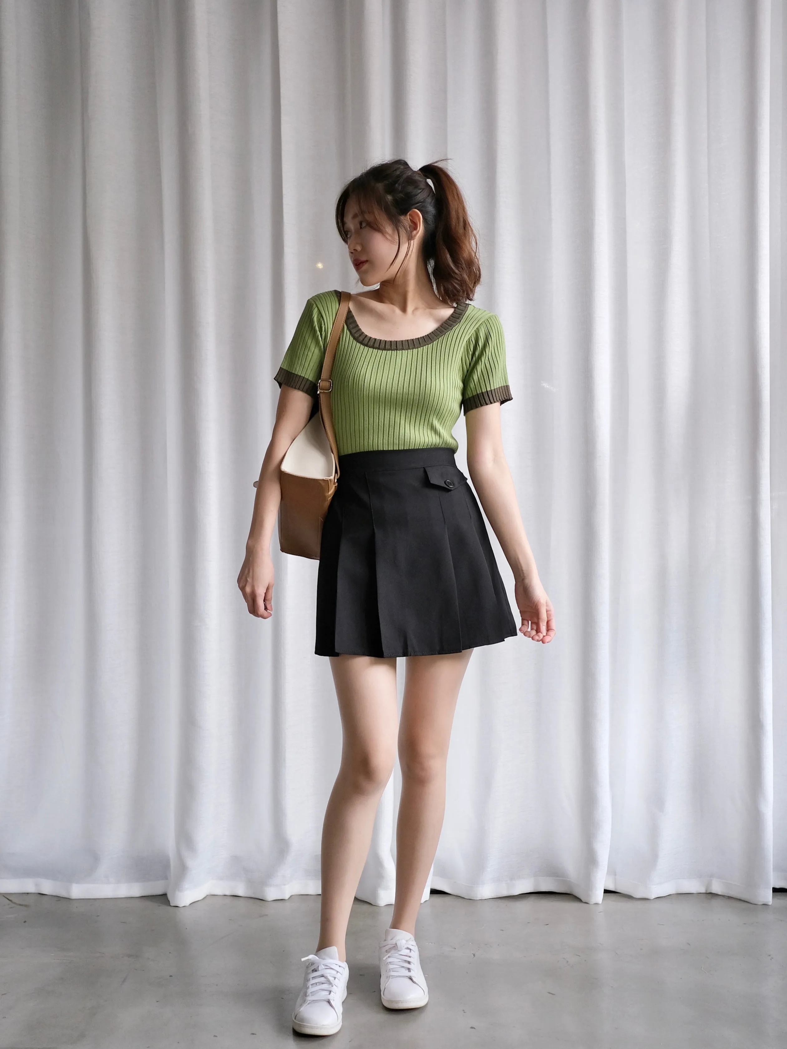 ACEWIN Pleated Short Skirt (Free Size) 601277