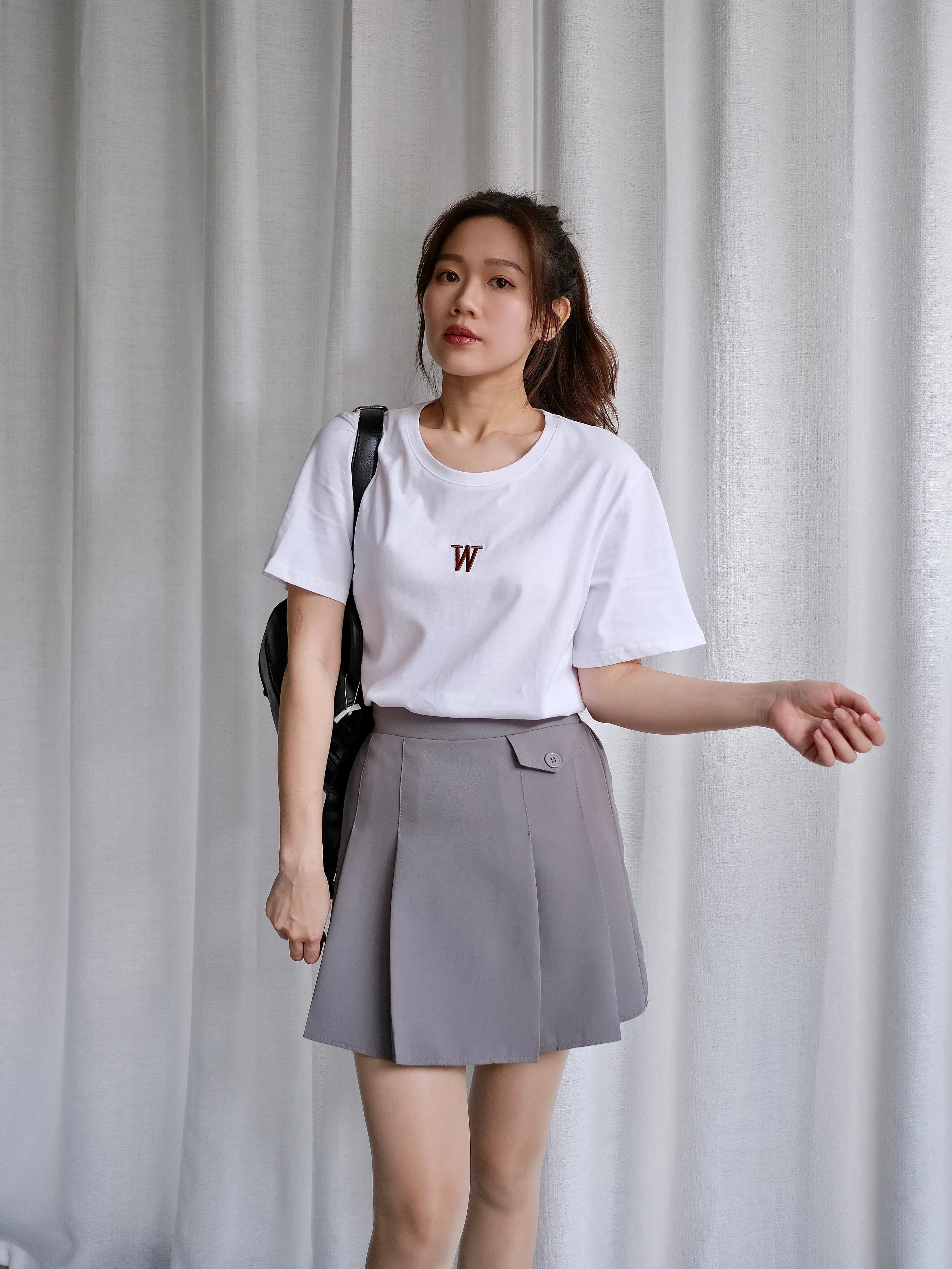 ACEWIN Pleated Short Skirt (Free Size) 601277