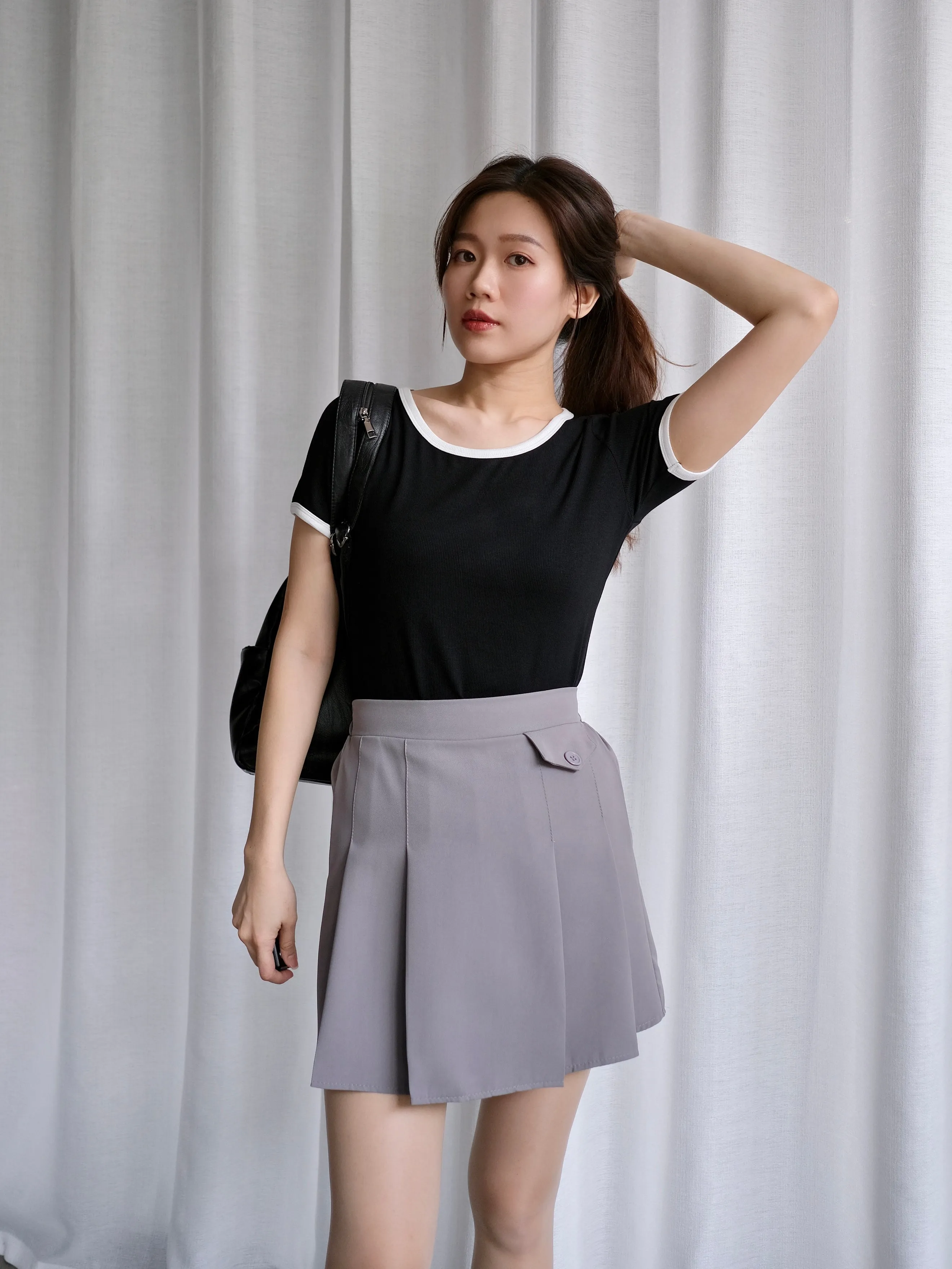 ACEWIN Pleated Short Skirt (Free Size) 601277