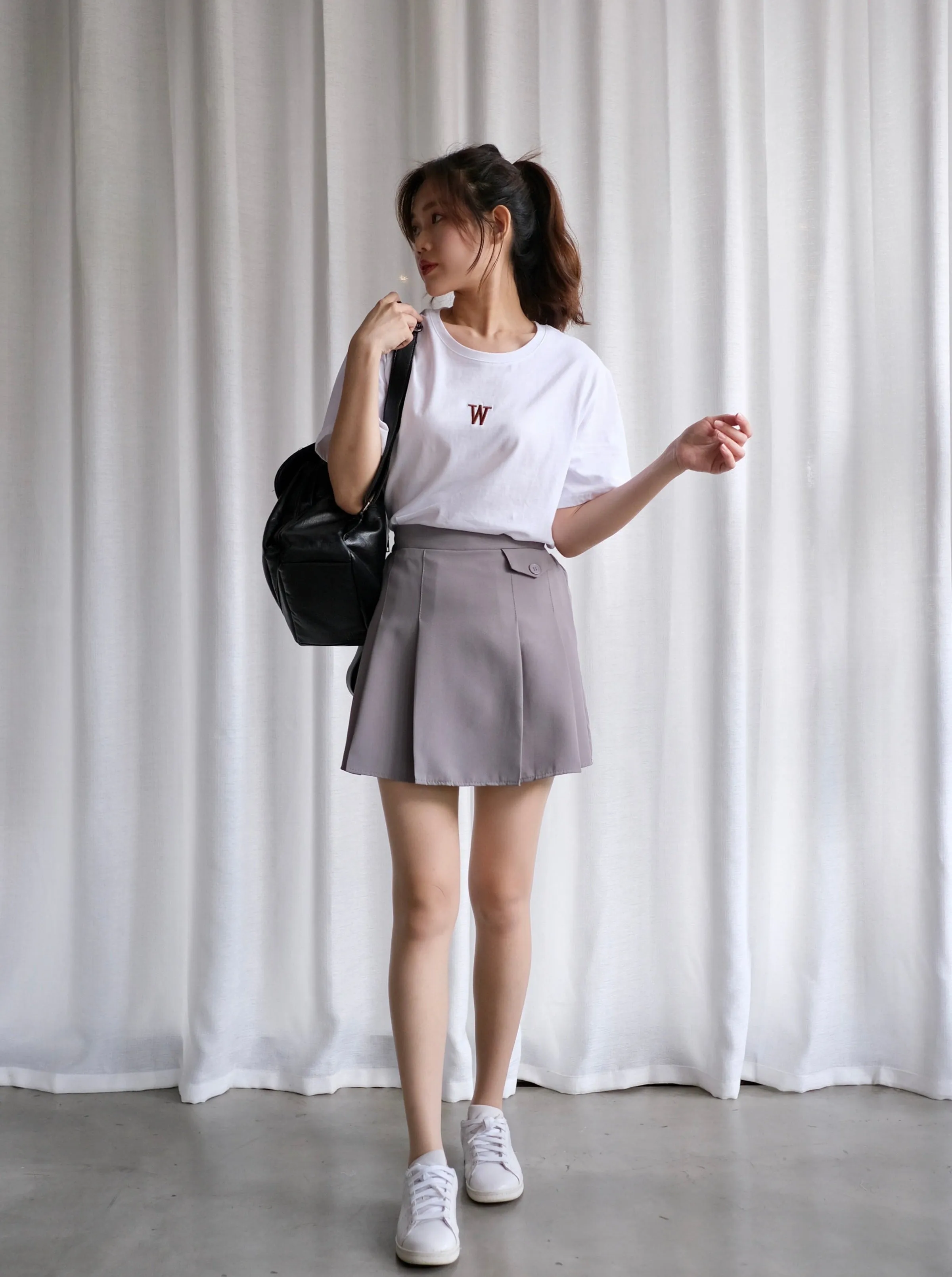 ACEWIN Pleated Short Skirt (Free Size) 601277