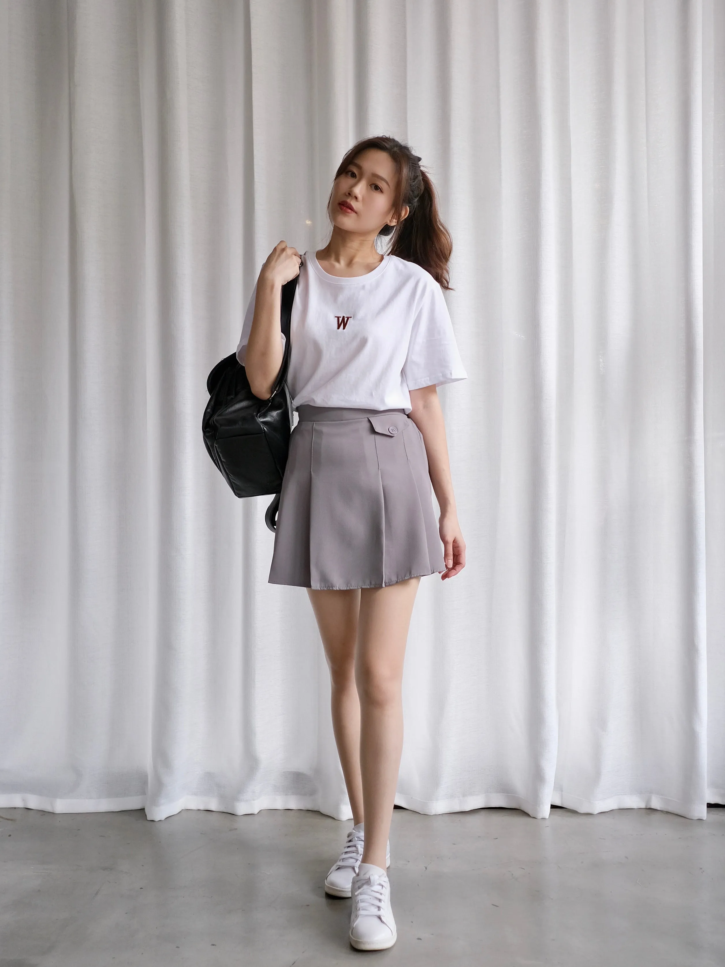 ACEWIN Pleated Short Skirt (Free Size) 601277