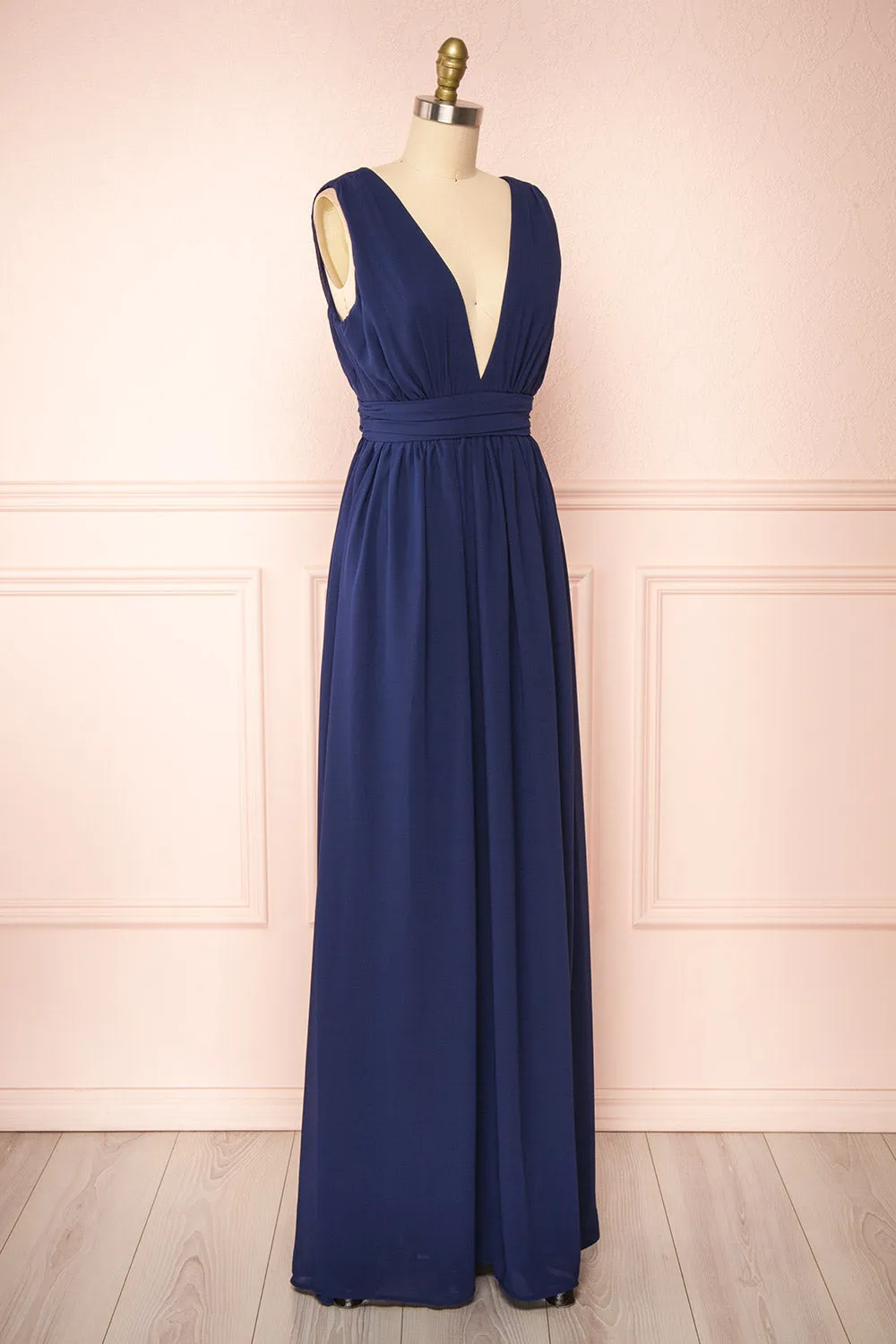 Animos Navy | V-Neck Maxi Dress