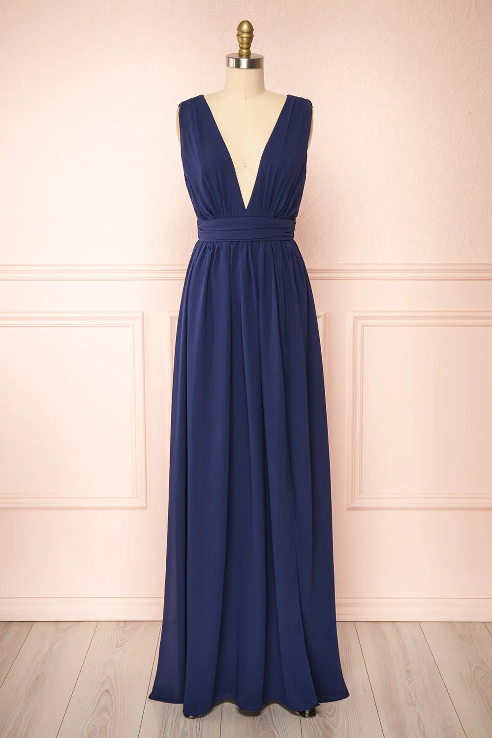 Animos Navy | V-Neck Maxi Dress