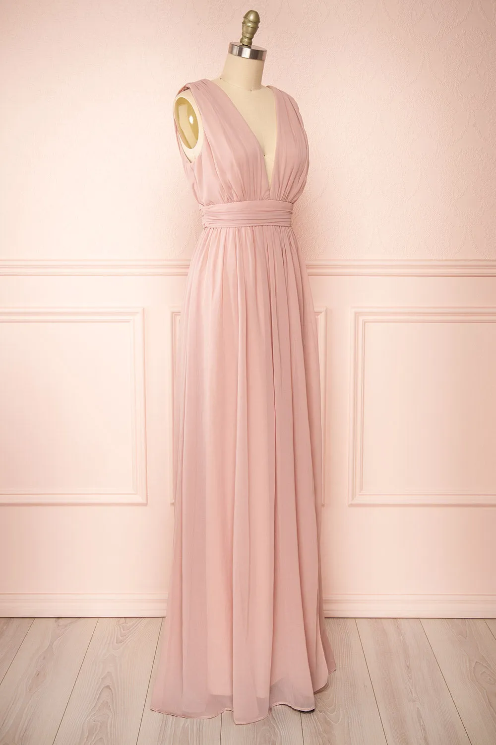 Animos Taupe | V-Neck Maxi Dress