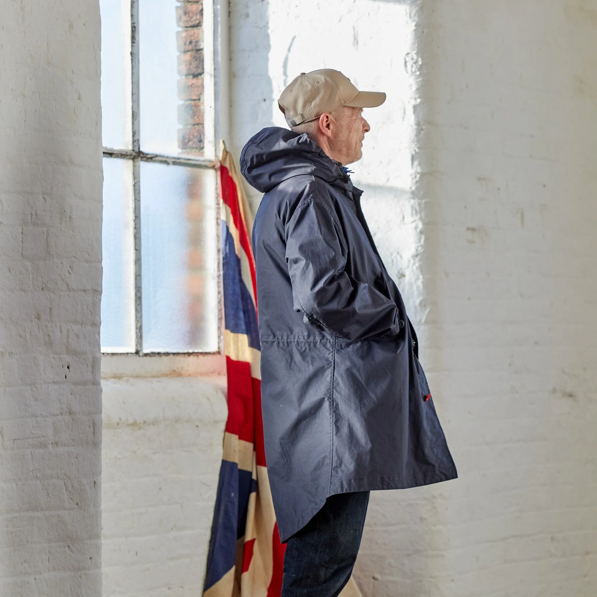 Crompton 06 Navy Wax Coated Cotton Fishtail Parka
