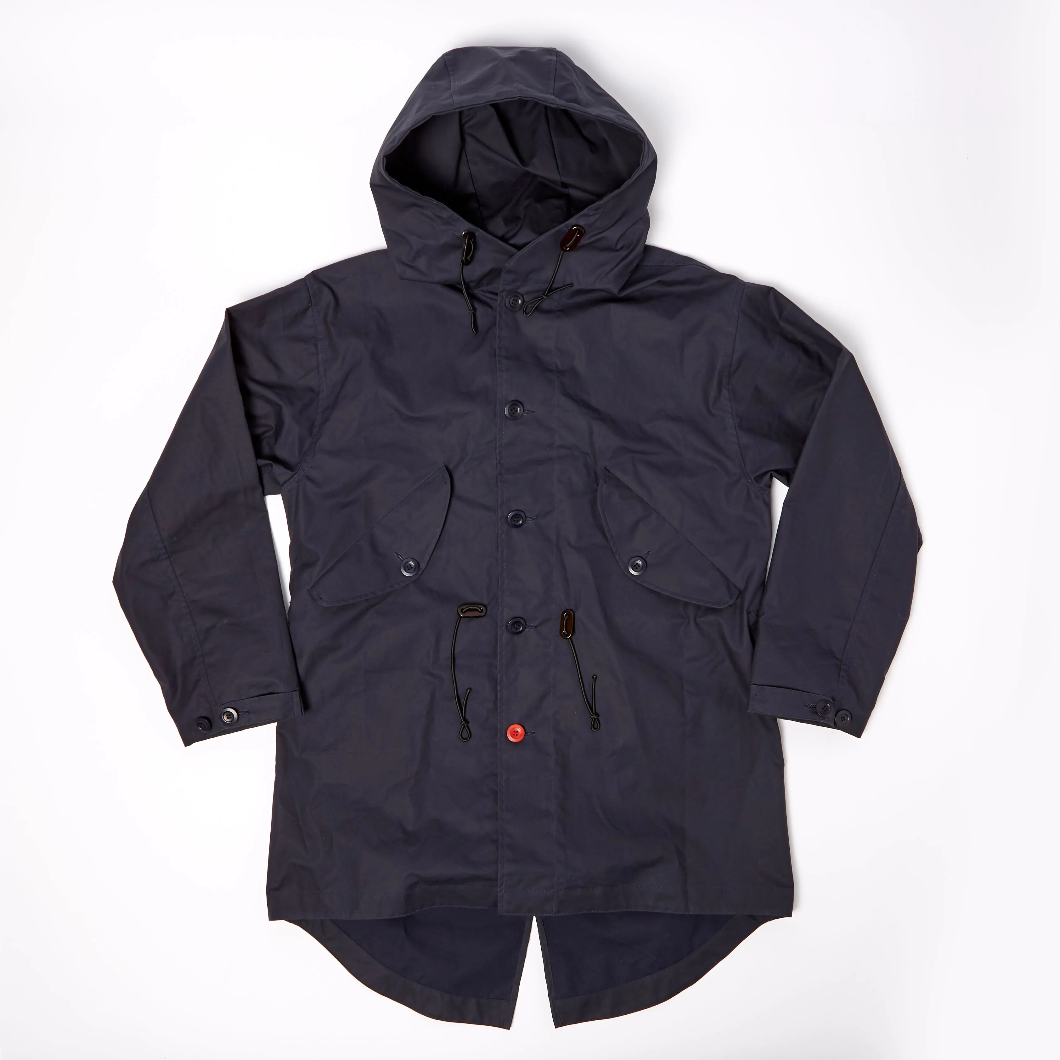 Crompton 06 Navy Wax Coated Cotton Fishtail Parka
