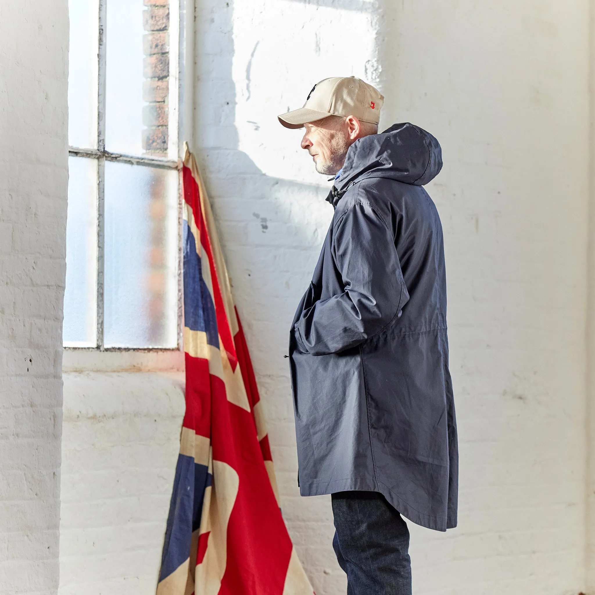 Crompton 06 Navy Wax Coated Cotton Fishtail Parka