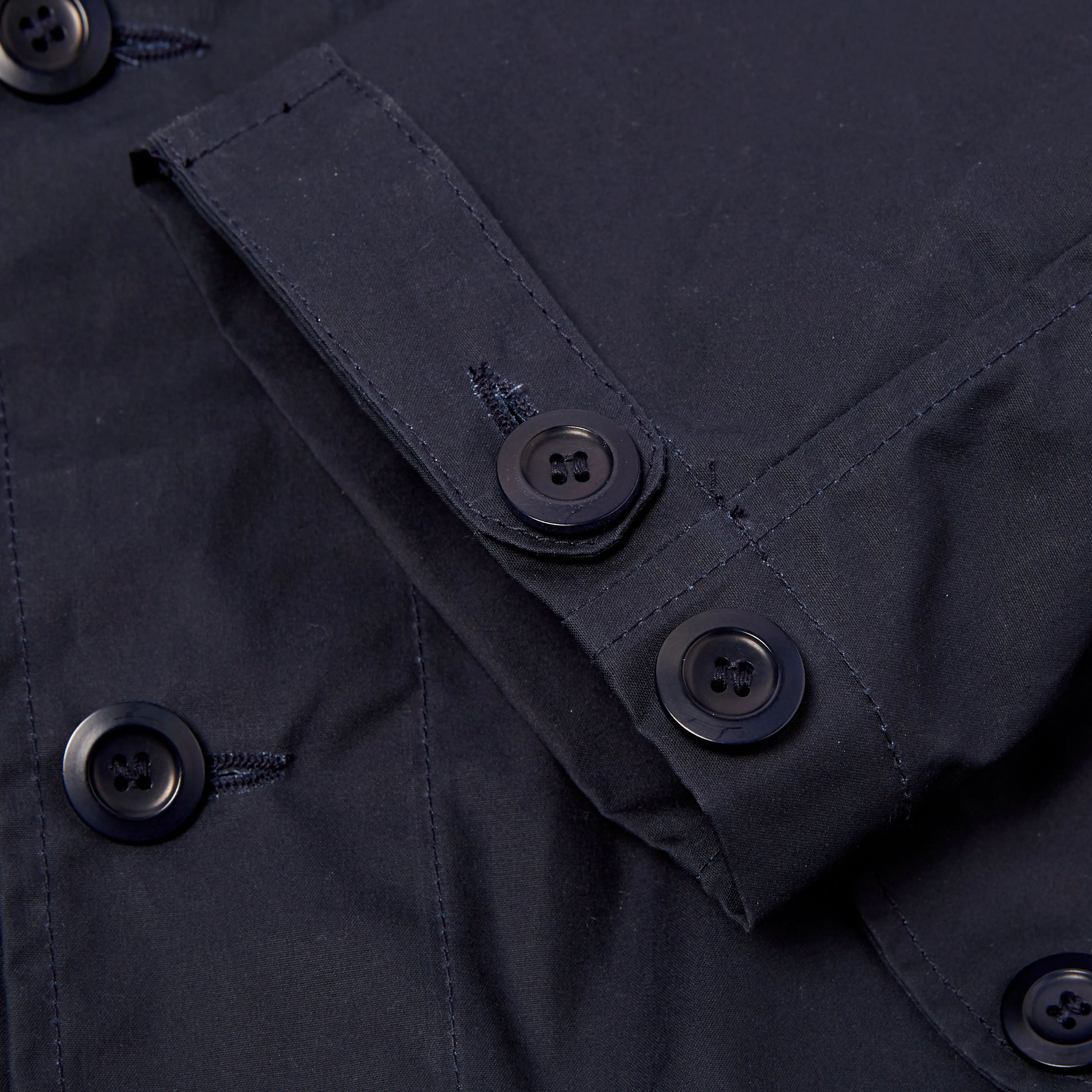 Crompton 06 Navy Wax Coated Cotton Fishtail Parka