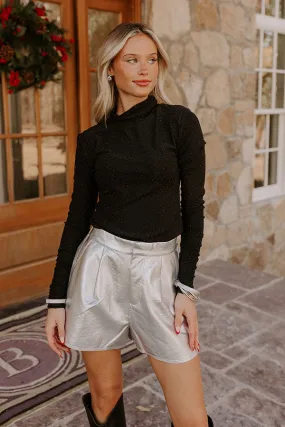 Cue The Sparkle Rhinestone Bodysuit in Black