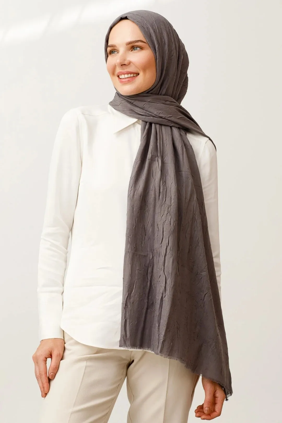 Dark Gray Bamboo Hijab