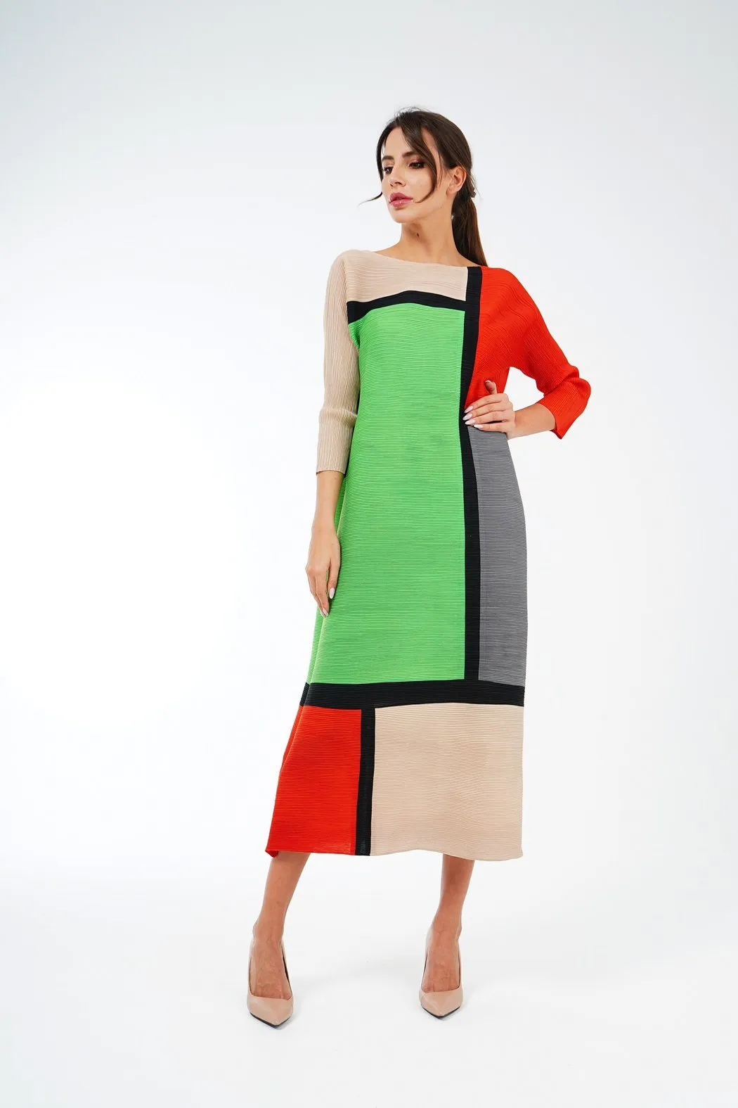 Deera Block Print Loose Fitting Dress