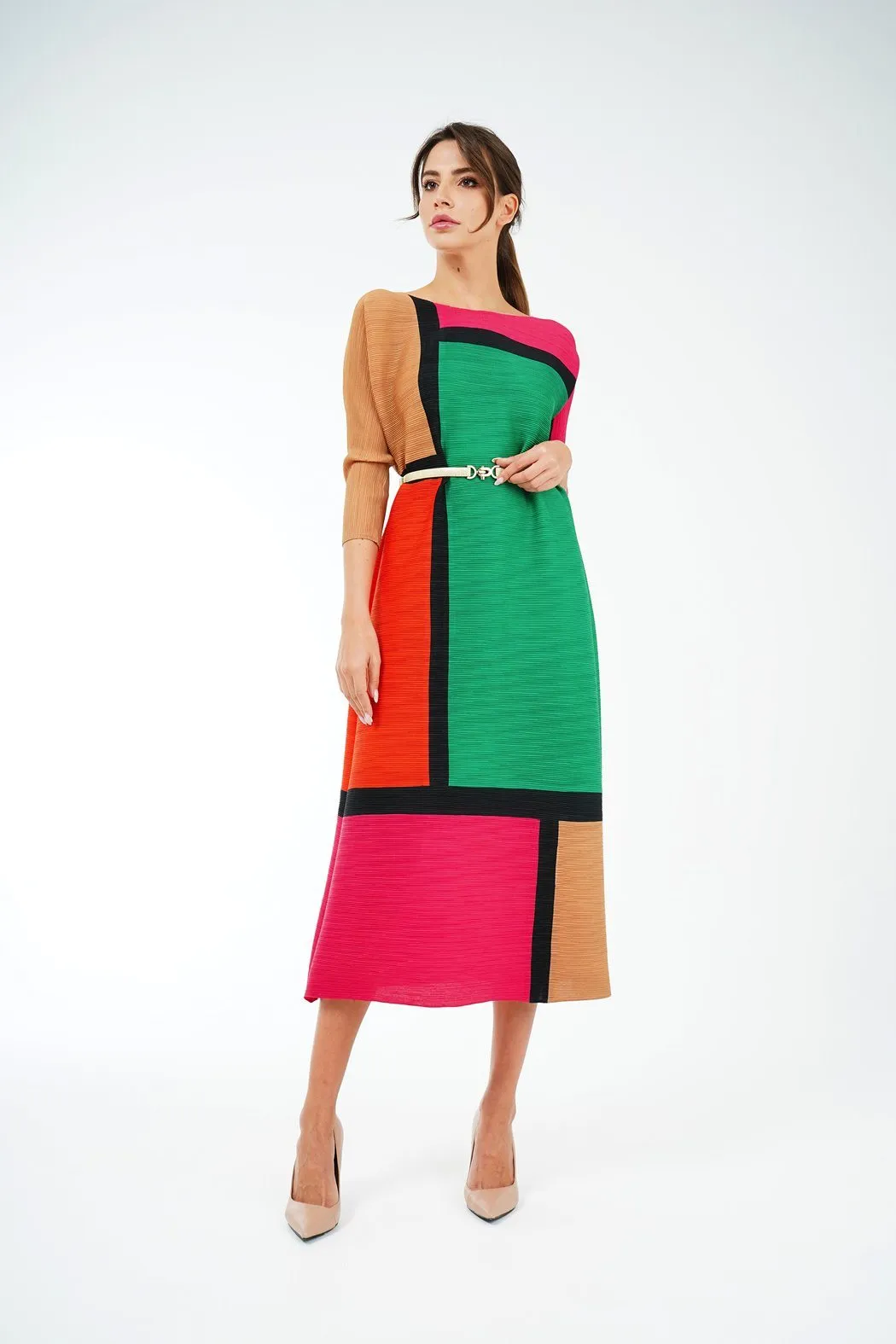 Deera Block Print Loose Fitting Dress