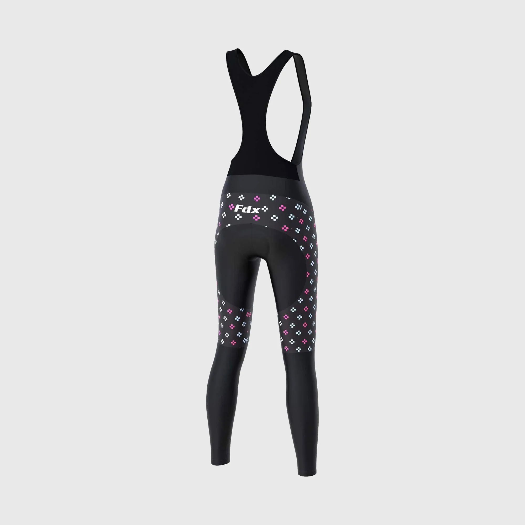 Fdx Women's & Girl's Set Ripple Thermal Super Roubaix Pink Cycling Jersey & Bib Tights
