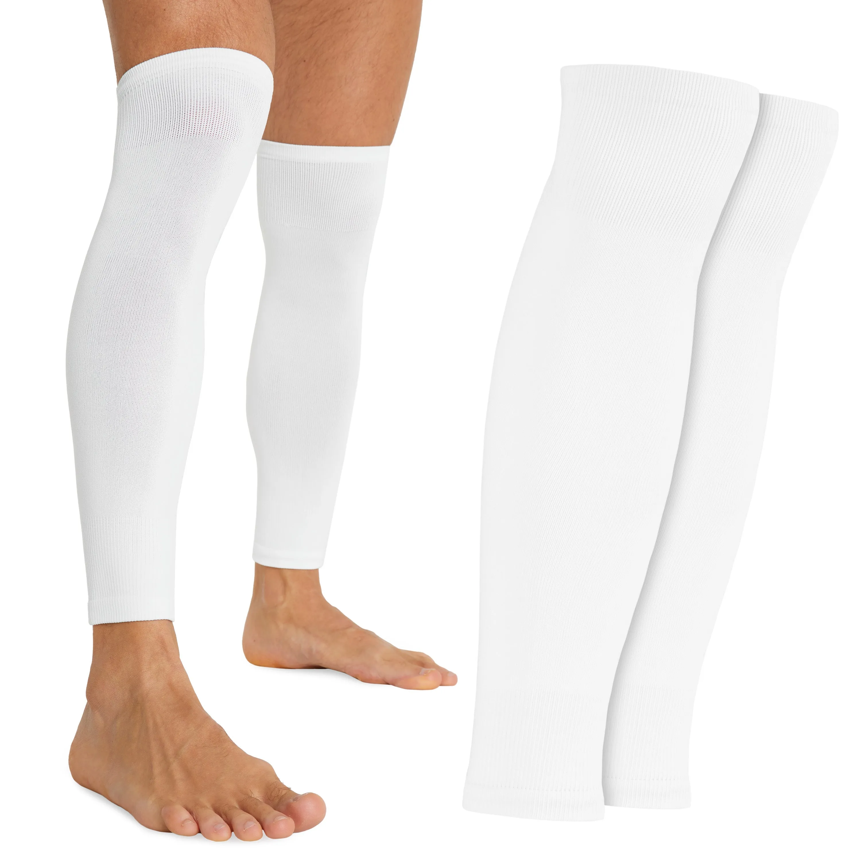 Football Sock Sleeves for Men and Teenagers - Leg Warmers Shin Guard Sleeves