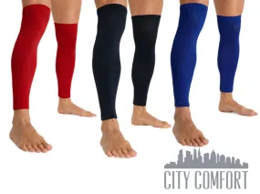 Football Sock Sleeves for Men and Teenagers - Leg Warmers Shin Guard Sleeves