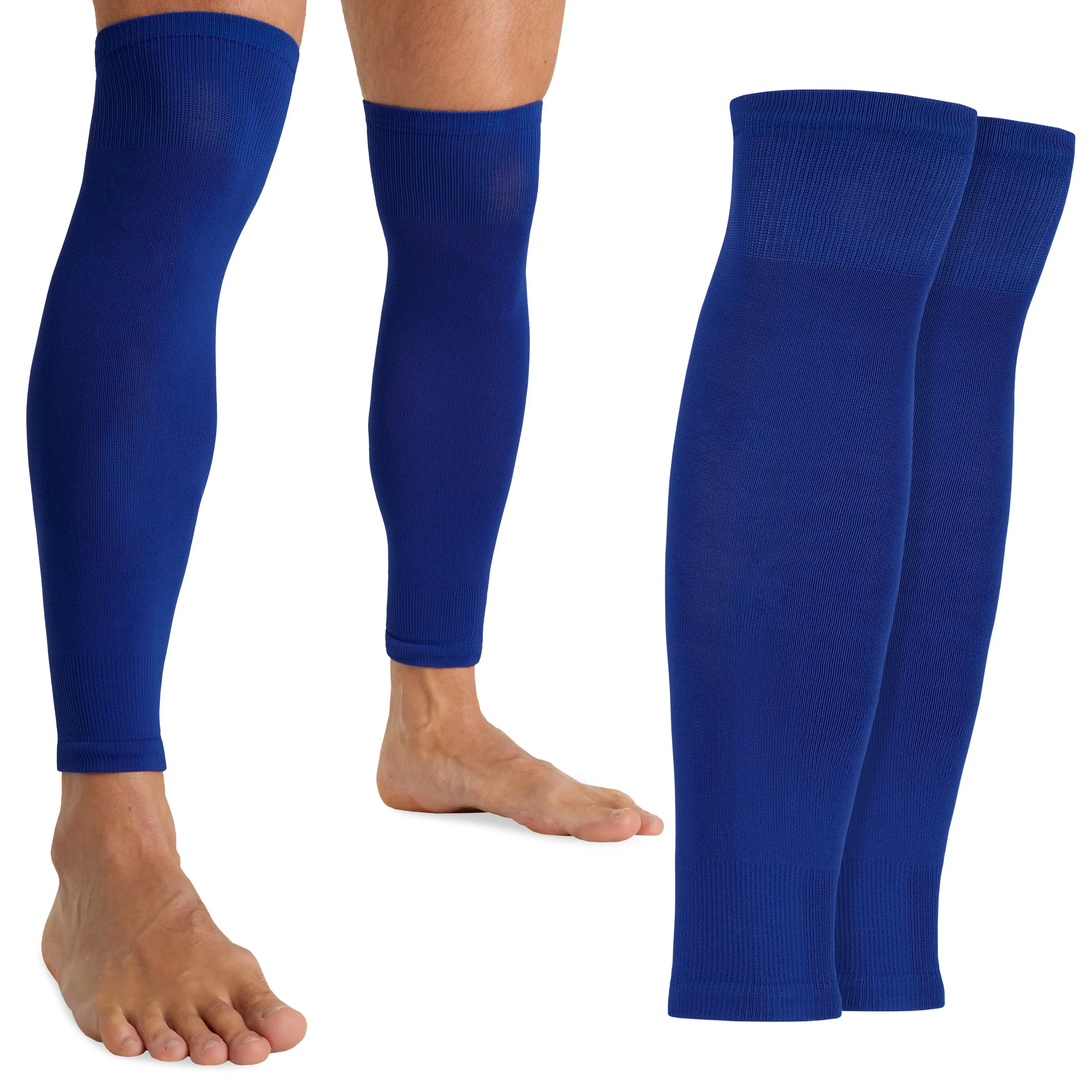 Football Sock Sleeves for Men and Teenagers - Leg Warmers Shin Guard Sleeves