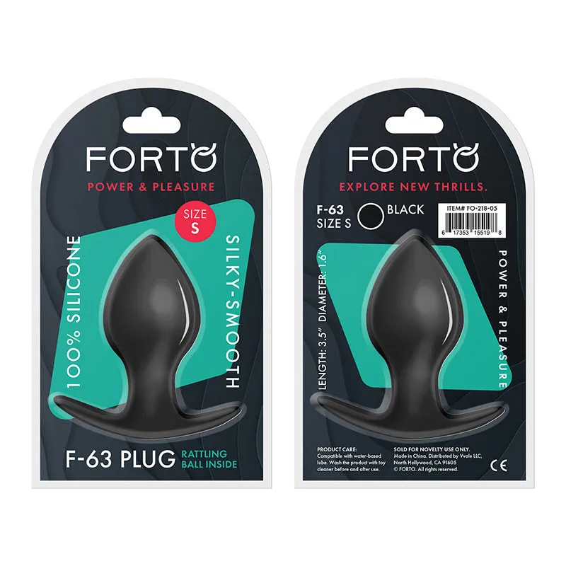 Forto F-63 Rattler Spade Silicone Anal Plug Small Black
