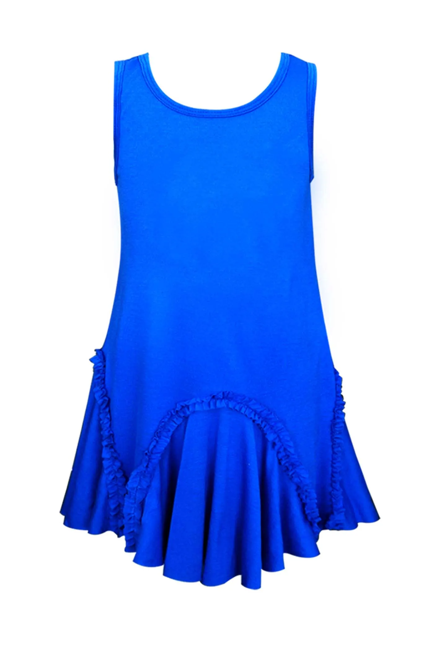 Girls Dropped Waist Casual Jersey Tank Dress