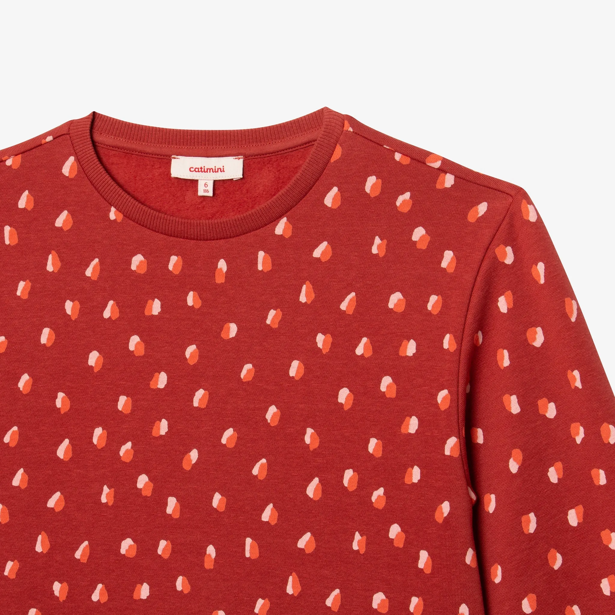 Girls' terracotta long sleeve sweatshirt dress