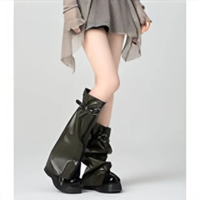 Gyaru Leg Warmer Y2K Zipper Buckle Punk Leg Cover