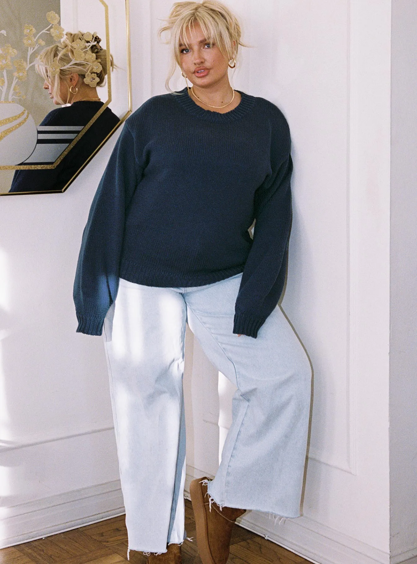Harmony Knit Sweater Navy Curve