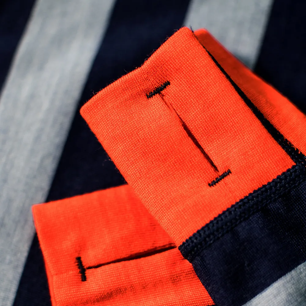 Kids Merino Blend 200 Long Sleeve Crew (Stripey Navy/Sky)