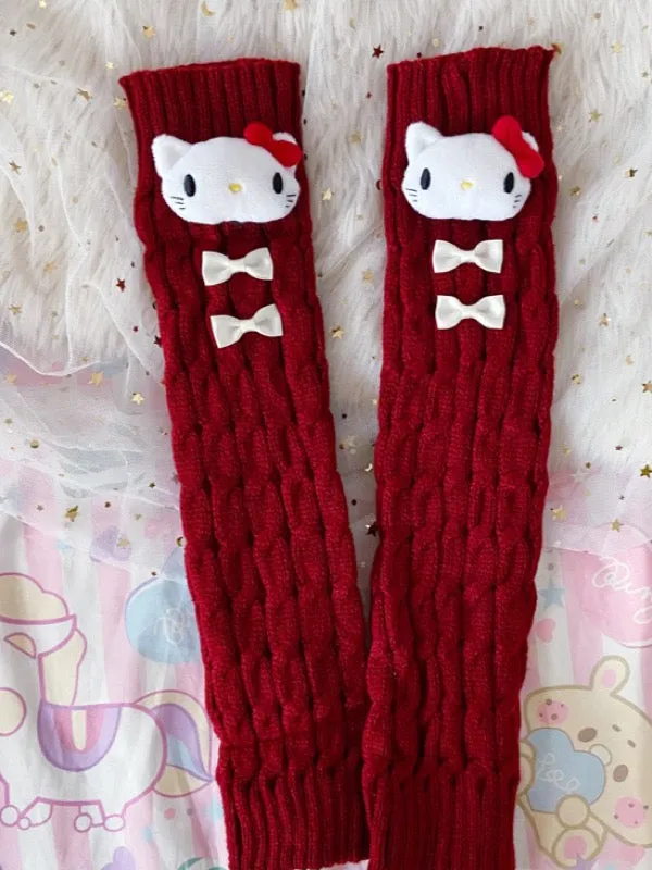 Kuromi My Melody Cinnamoroll Pompompurin Pochacco Hello Kitty Cute Girl JK Uniform Leg Warmers