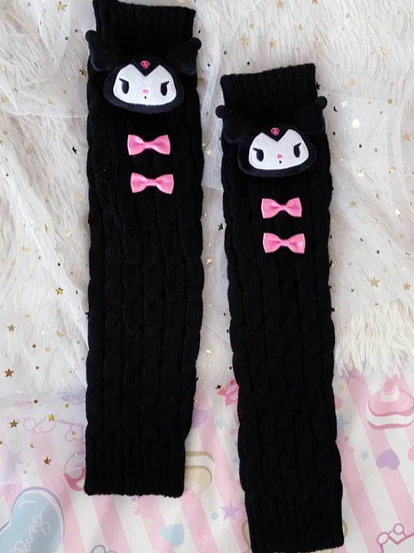 Kuromi My Melody Cinnamoroll Pompompurin Pochacco Hello Kitty Cute Girl JK Uniform Leg Warmers
