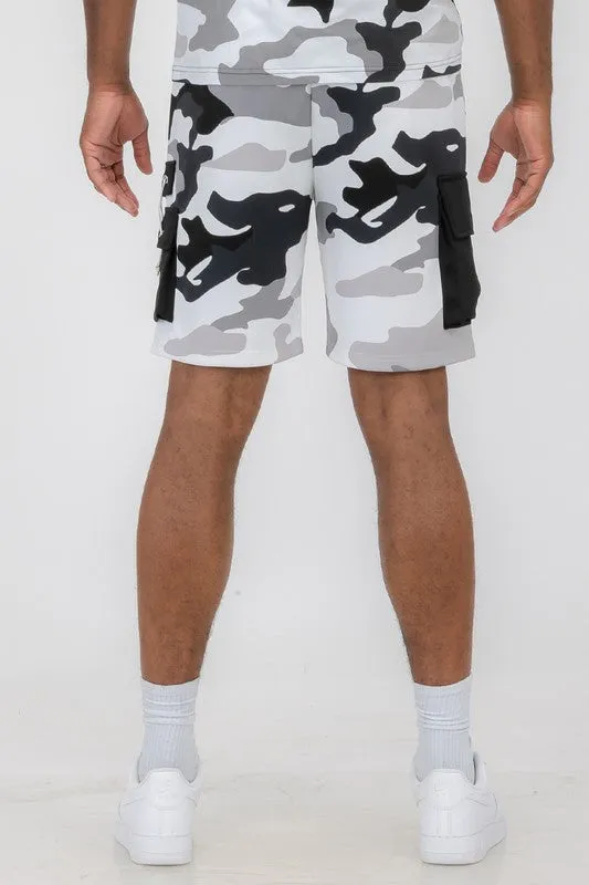 MEN Mens Full Camo Sweat Shorts