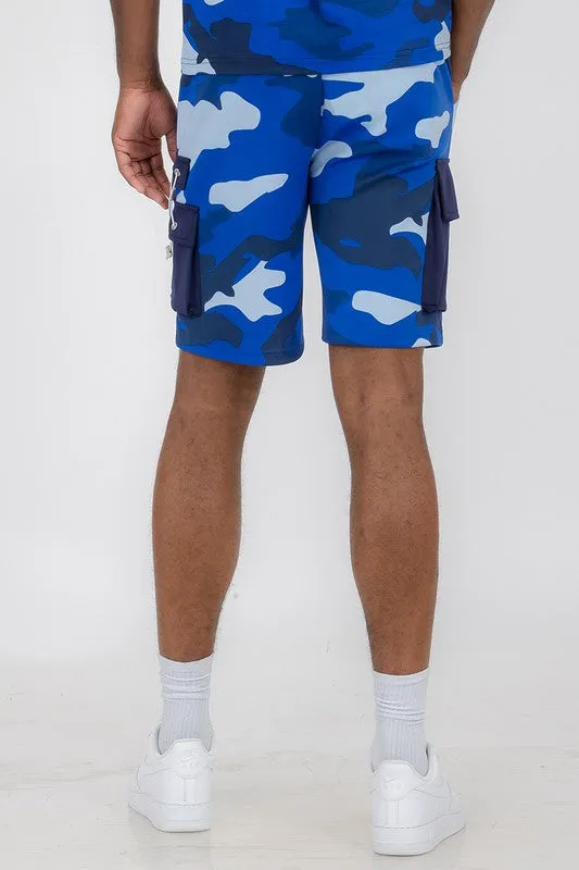 MEN Mens Full Camo Sweat Shorts