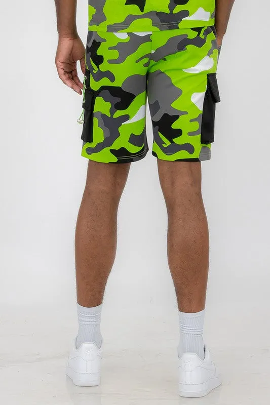 MEN Mens Full Camo Sweat Shorts