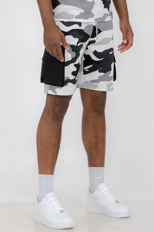 MEN Mens Full Camo Sweat Shorts