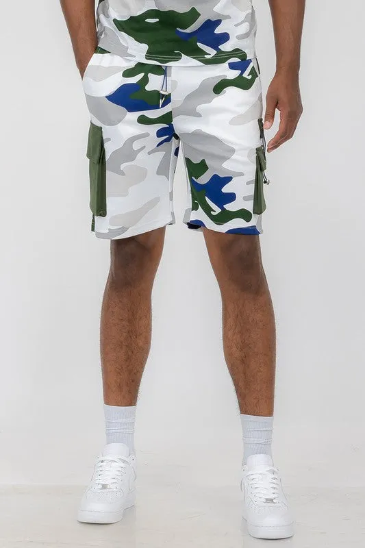MEN Mens Full Camo Sweat Shorts