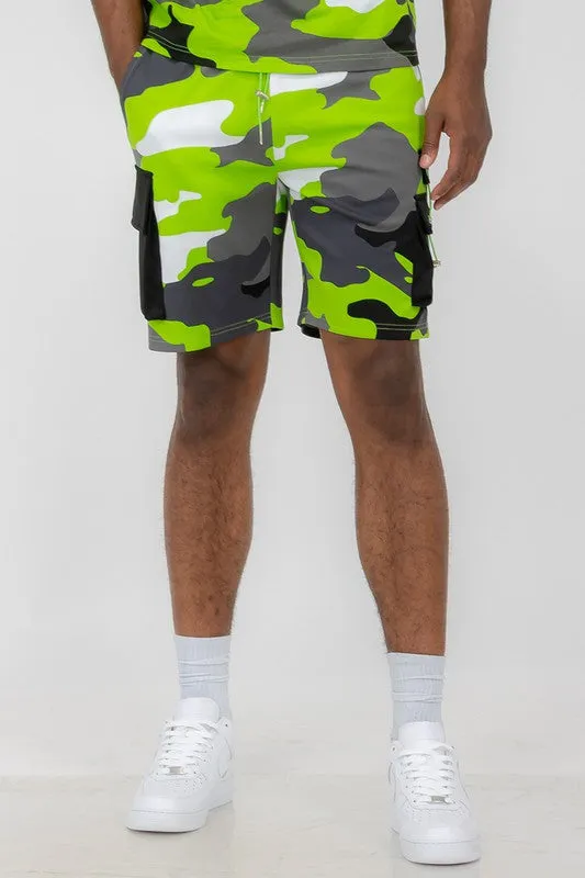 MEN Mens Full Camo Sweat Shorts