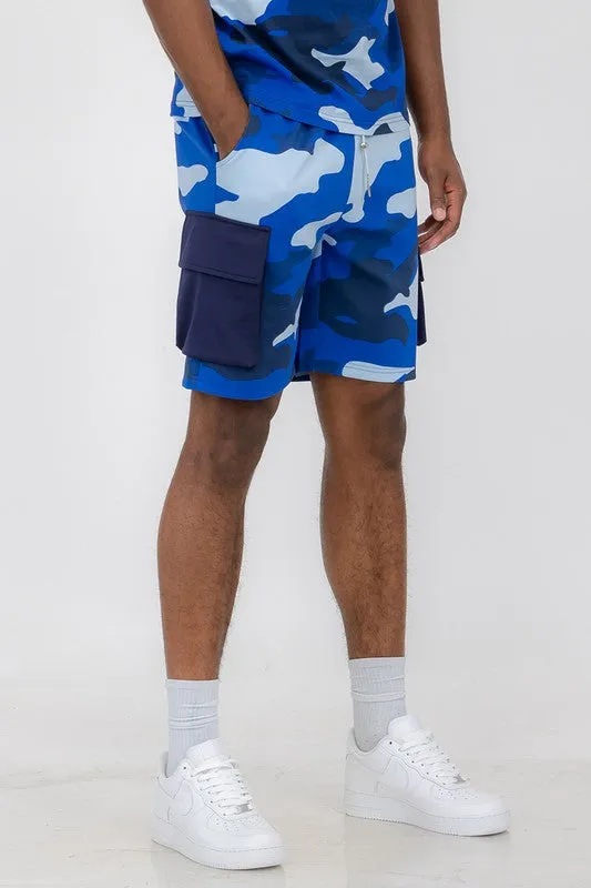 MEN Mens Full Camo Sweat Shorts