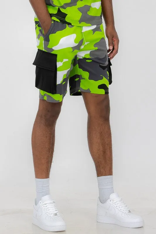 MEN Mens Full Camo Sweat Shorts