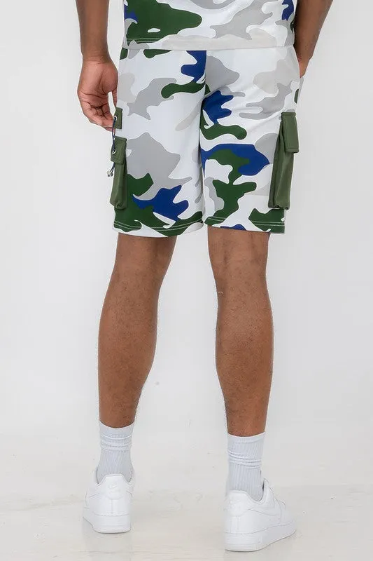 MEN Mens Full Camo Sweat Shorts