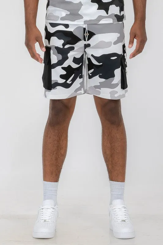 MEN Mens Full Camo Sweat Shorts
