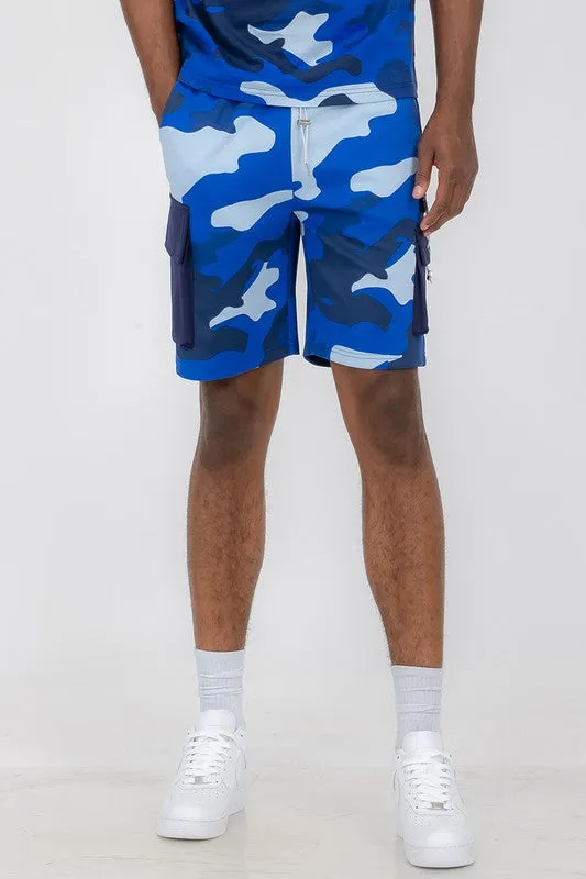 MEN Mens Full Camo Sweat Shorts
