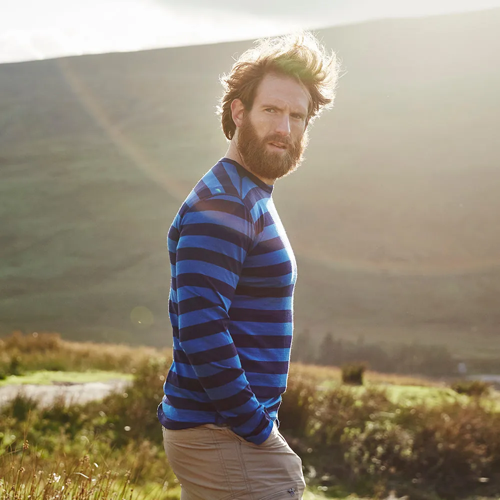 Mens Merino 180 Long Sleeve Crew (Navy/Blue)